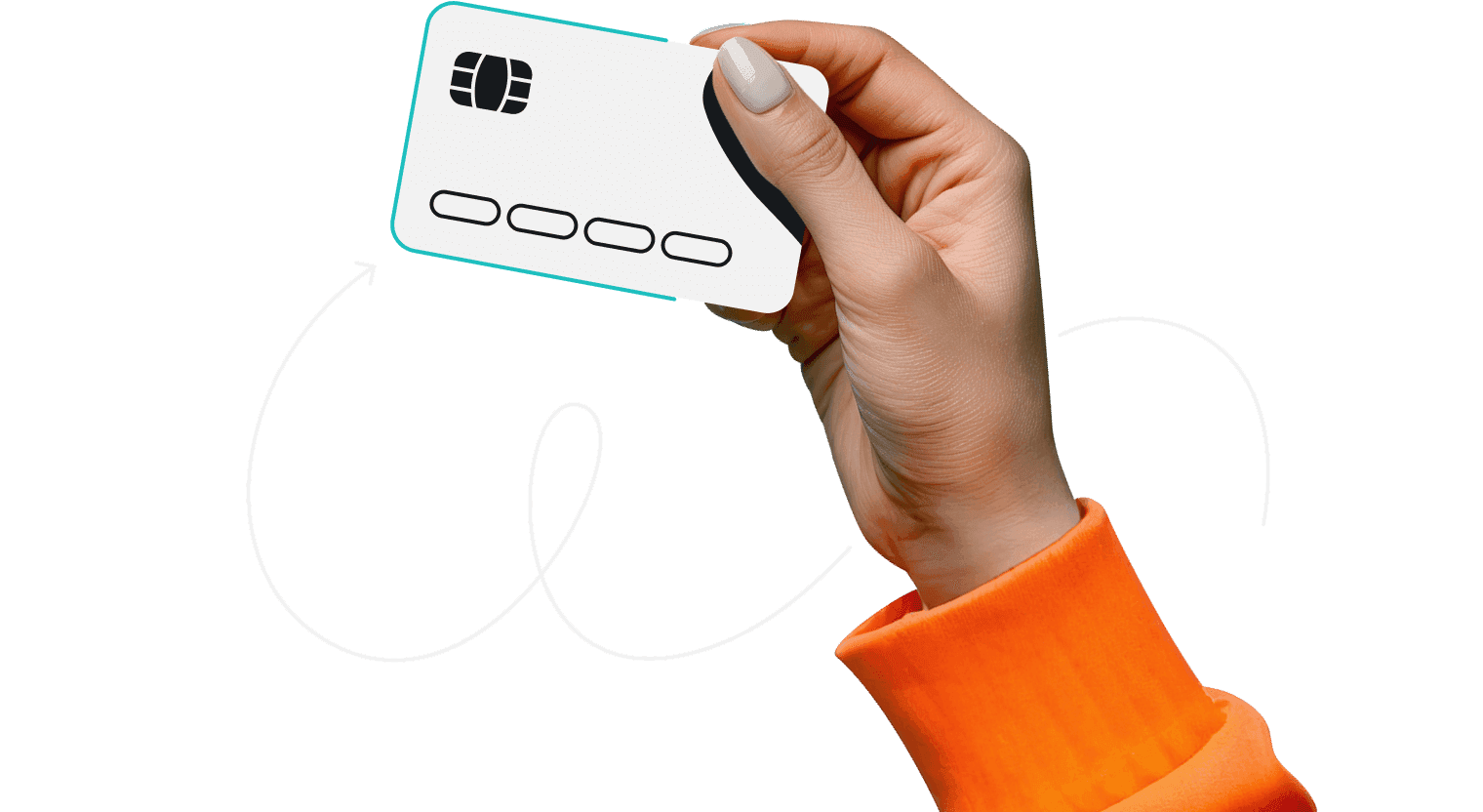 A hand holding a credit card.